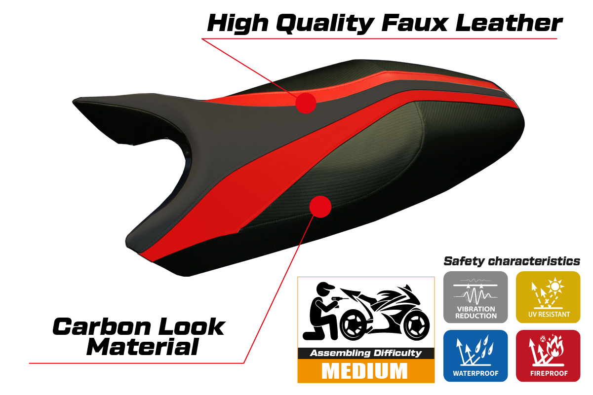 Seat cover compatible - Ducati Monster 1994 - 2007 - mod Freccia