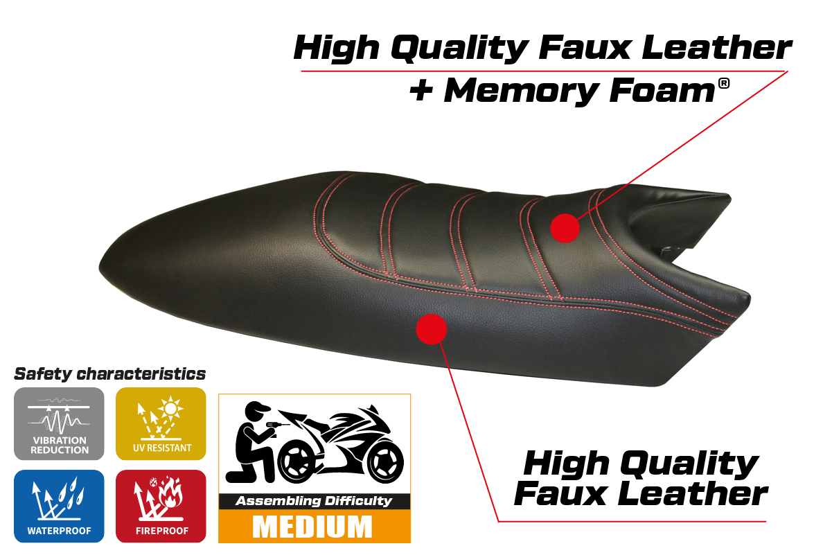 Seat cover compatible - Ducati Monster 1994 - 2007 - mod Total Black Comfort System