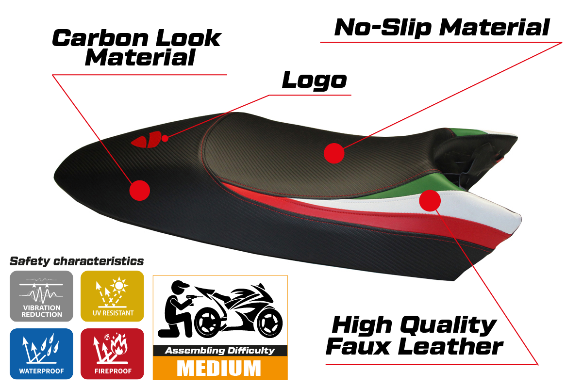 Seat cover compatible - Ducati Monster 1994 - 2007 - mod Tricolore