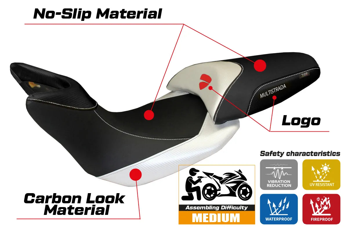 Seat cover compatible - Ducati Multistrada 1200 2010 - 2011 - mod Noto 3
