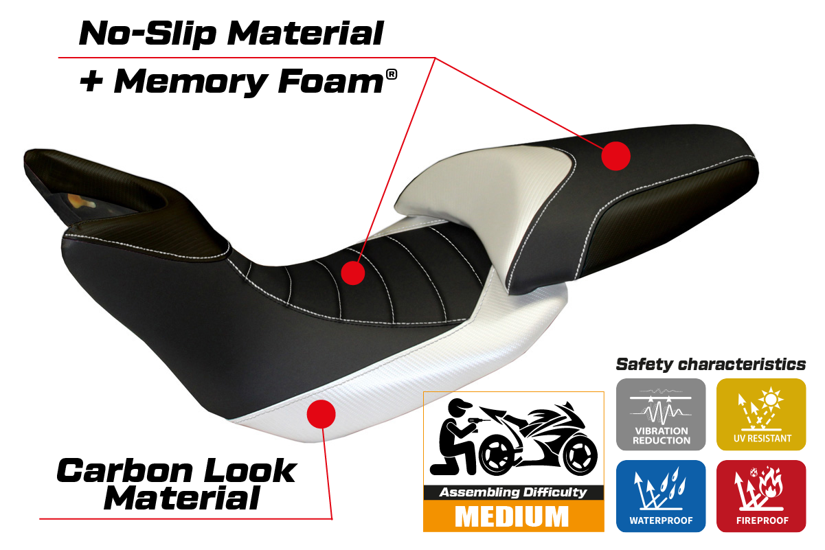 Seat cover compatible - Ducati Multistrada 1200 2012 - 2014 - mod Noto Comfort System