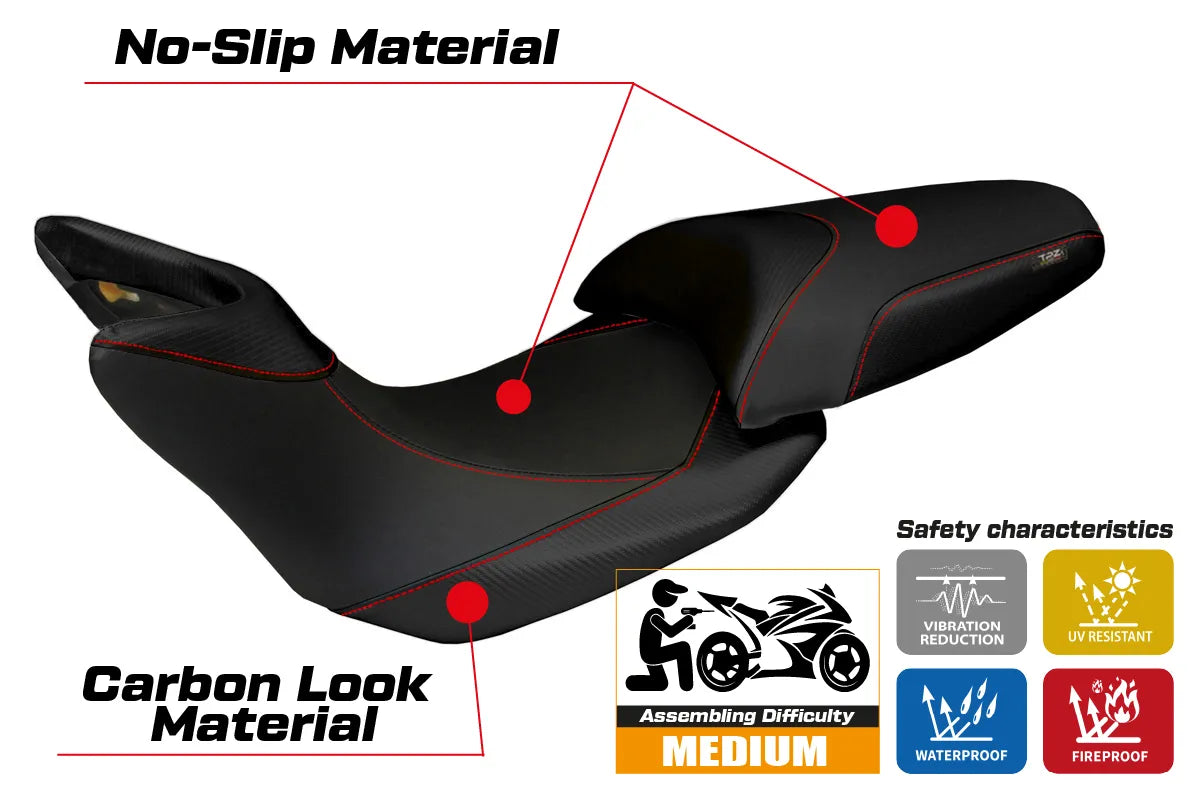 Seat cover compatible - Ducati Multistrada 1200 2012 - 2014 - mod Noto