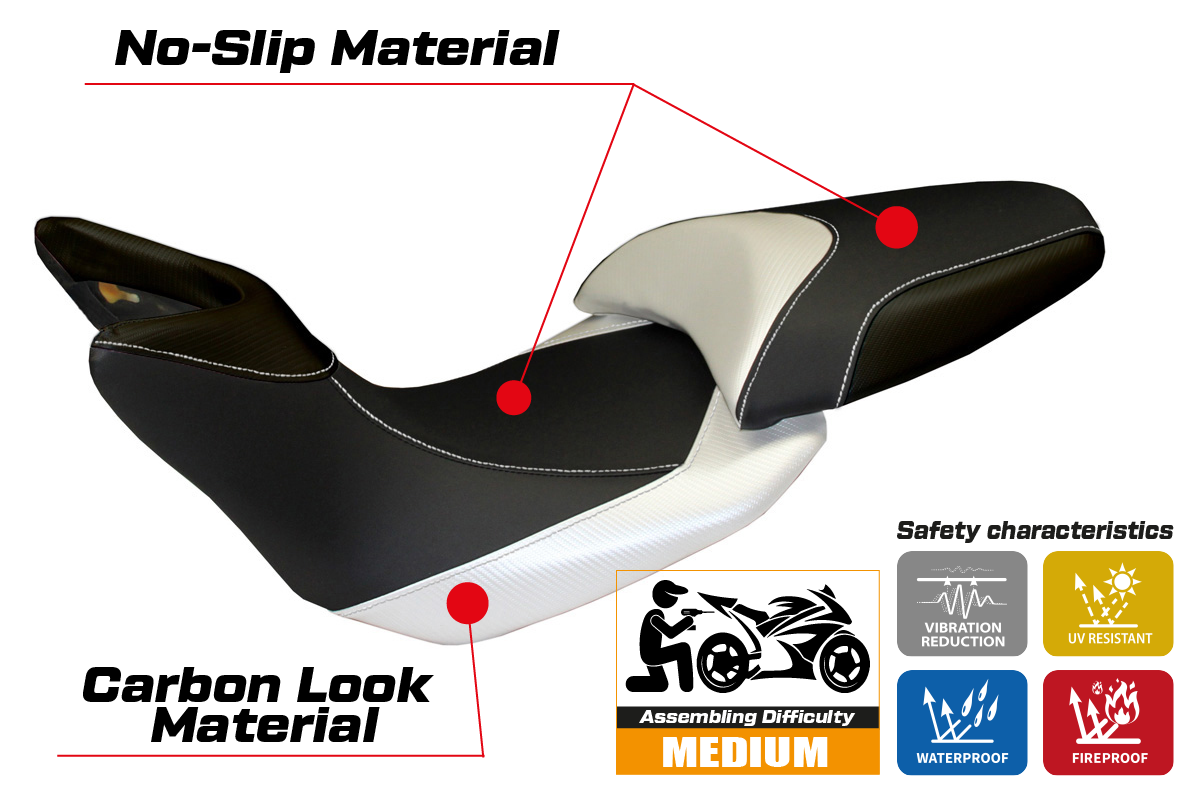Seat cover compatible - Ducati Multistrada 1200 / 1260 2015 - 2020 - mod Noto