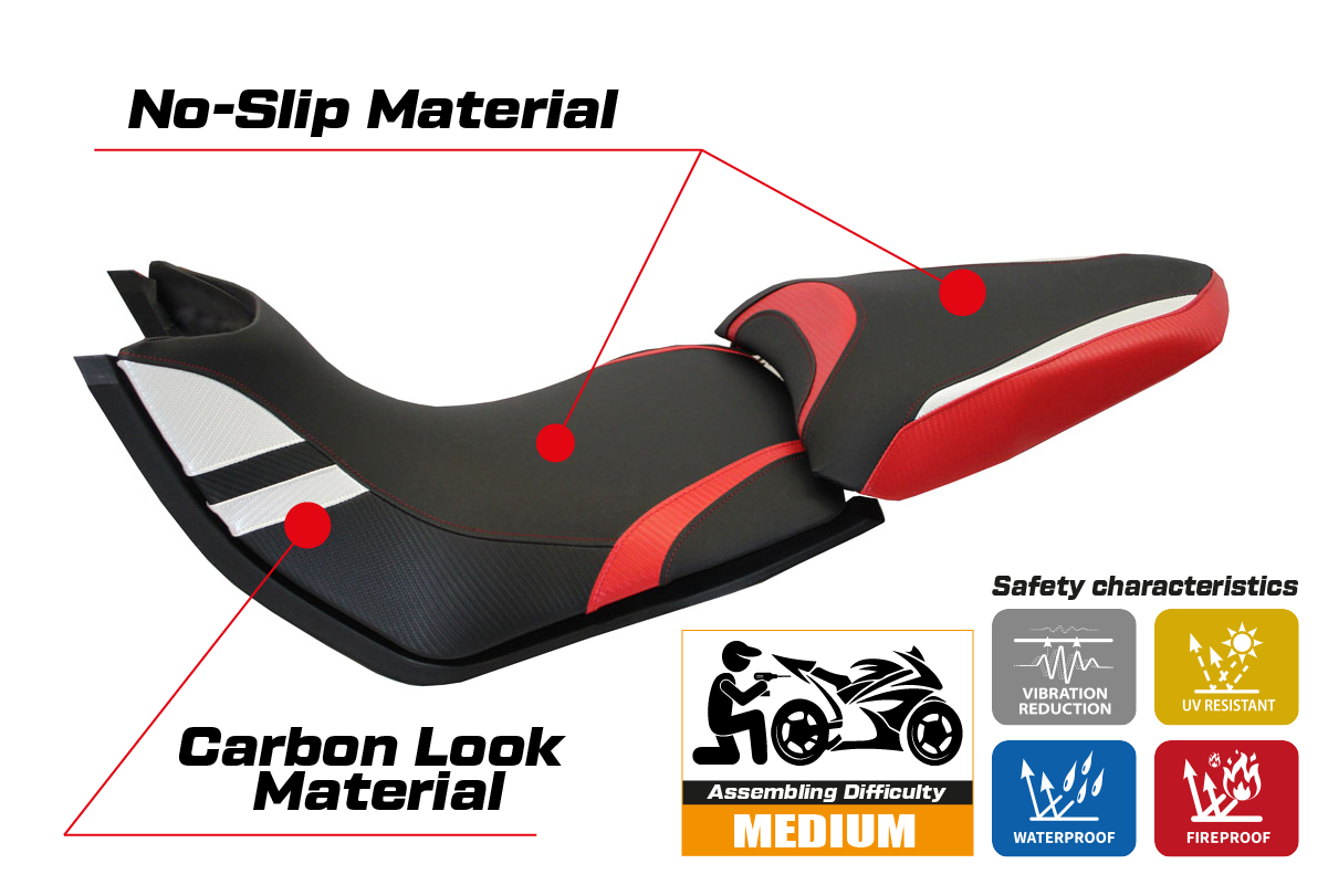 Seat cover compatible - Ducati Multistrada 1200 / 1260 2015 - 2020 - mod Peppe 15