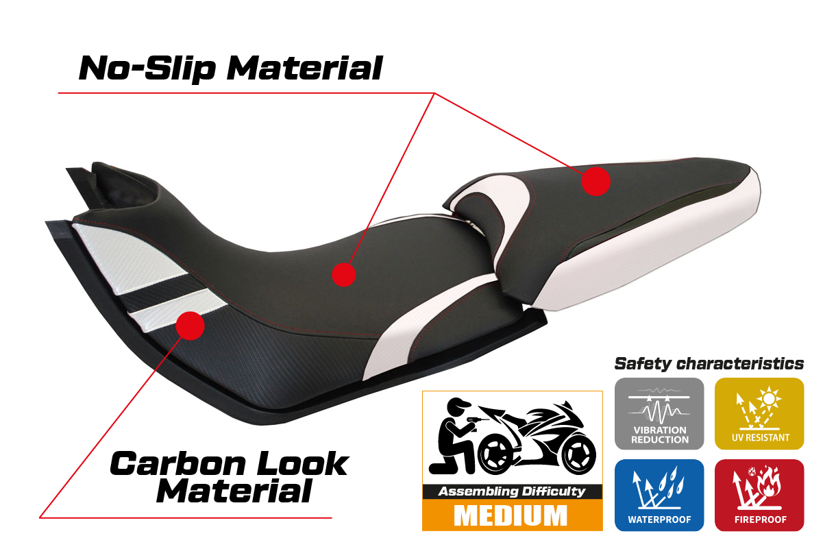 Seat cover compatible - Ducati Multistrada 1200 / 1260 2015 - 2020 - mod Peppe 15
