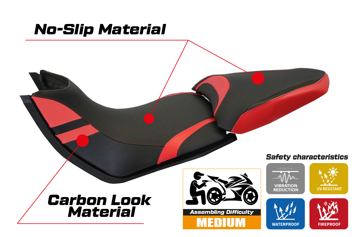 Seat cover compatible - Ducati Multistrada 1200 / 1260 2015 - 2020 - mod Peppe 15