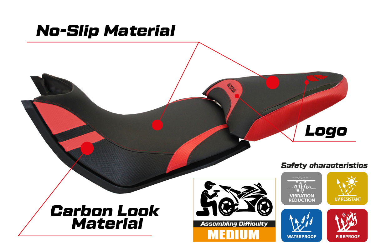 Seat cover compatible - Ducati Multistrada 1200 / 1260 2015 - 2020 - mod Peppe 15