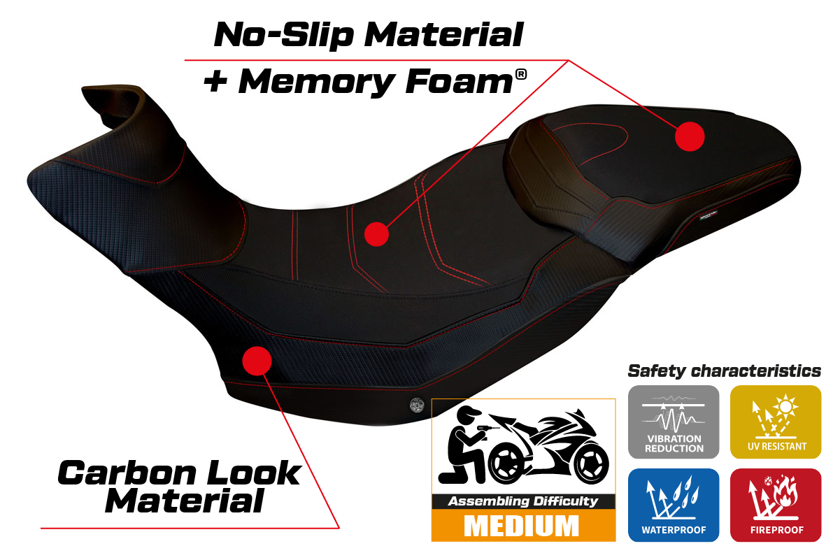 Seat cover compatible - Ducati Multistrada 1200 / 1260 Enduro 2016 - 2021 - mod Sona 1 Comfort System