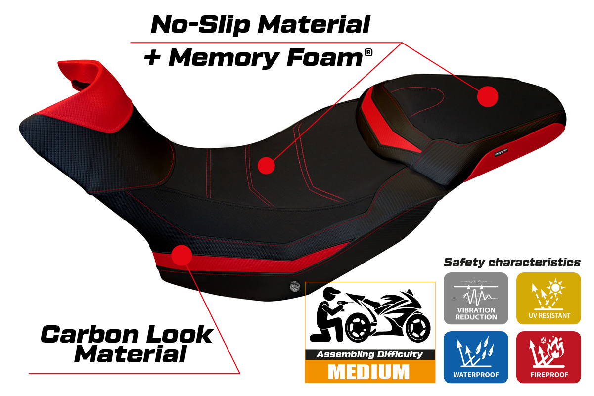 Seat cover compatible - Ducati Multistrada 1200 / 1260 Enduro 2016 - 2021 - mod Sona 1 Comfort System