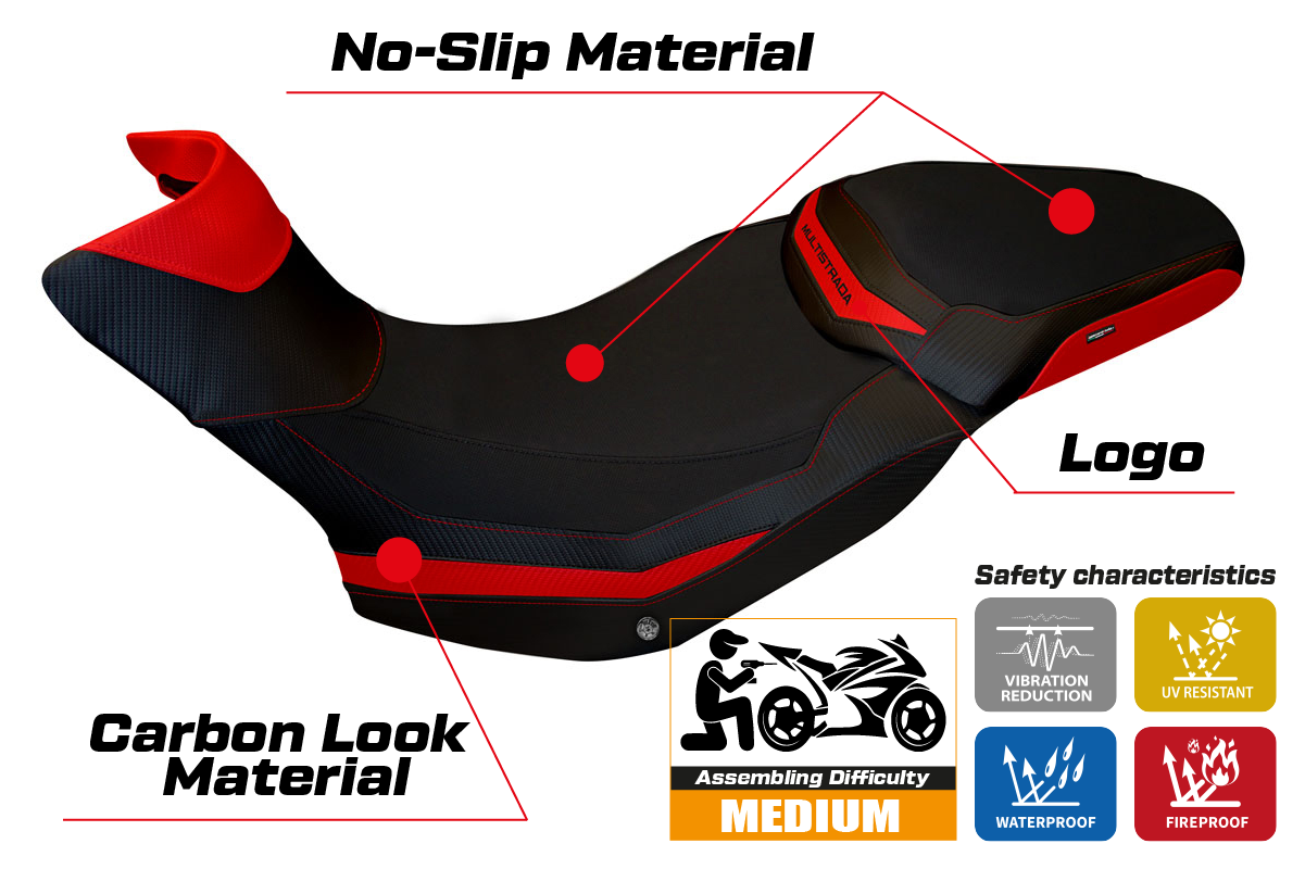 Seat cover compatible - Ducati Multistrada 1200 / 1260 ENDURO 2016 - 2021 - mod Zac 1