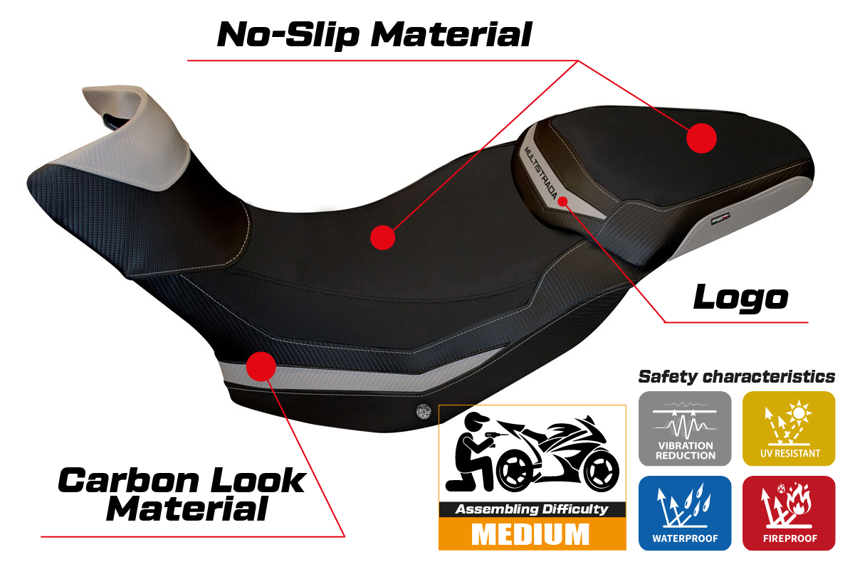 Seat cover compatible - Ducati Multistrada 1200 / 1260 ENDURO 2016 - 2021 - mod Zac 1