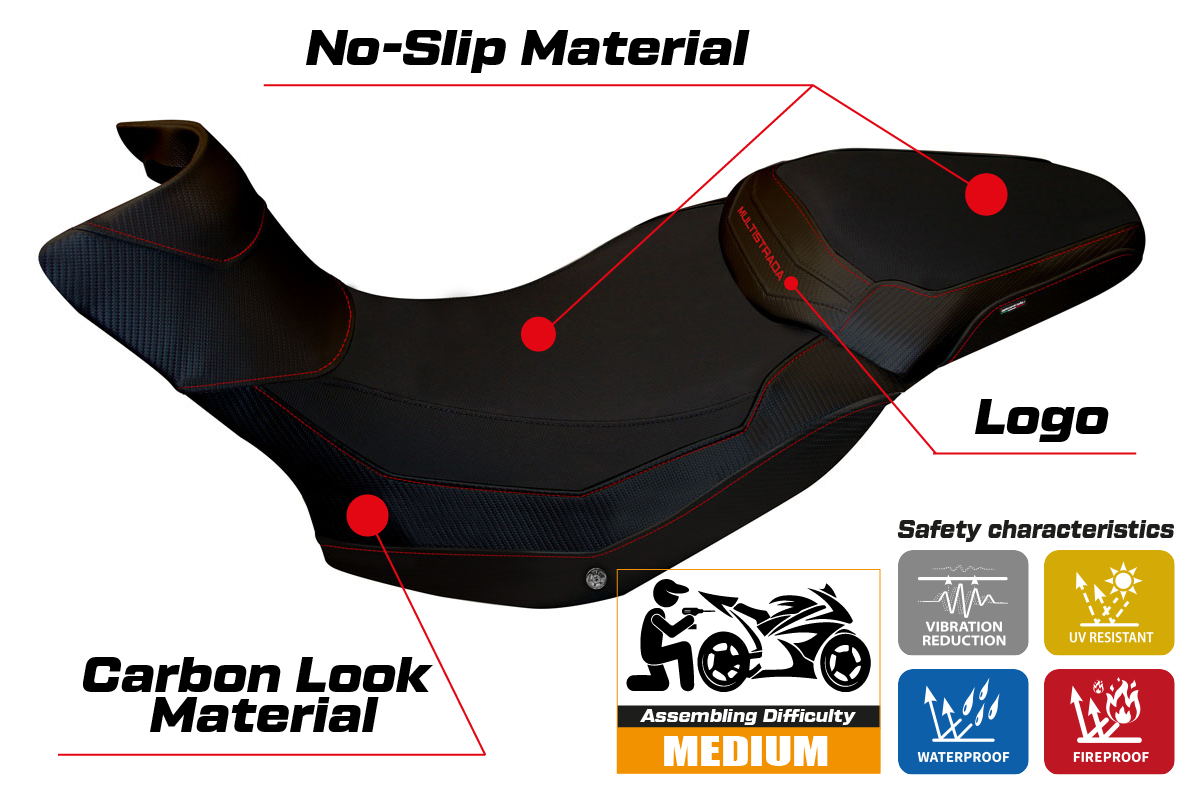 Seat cover compatible - Ducati Multistrada 1200 / 1260 ENDURO 2016 - 2021 - mod Zac 1