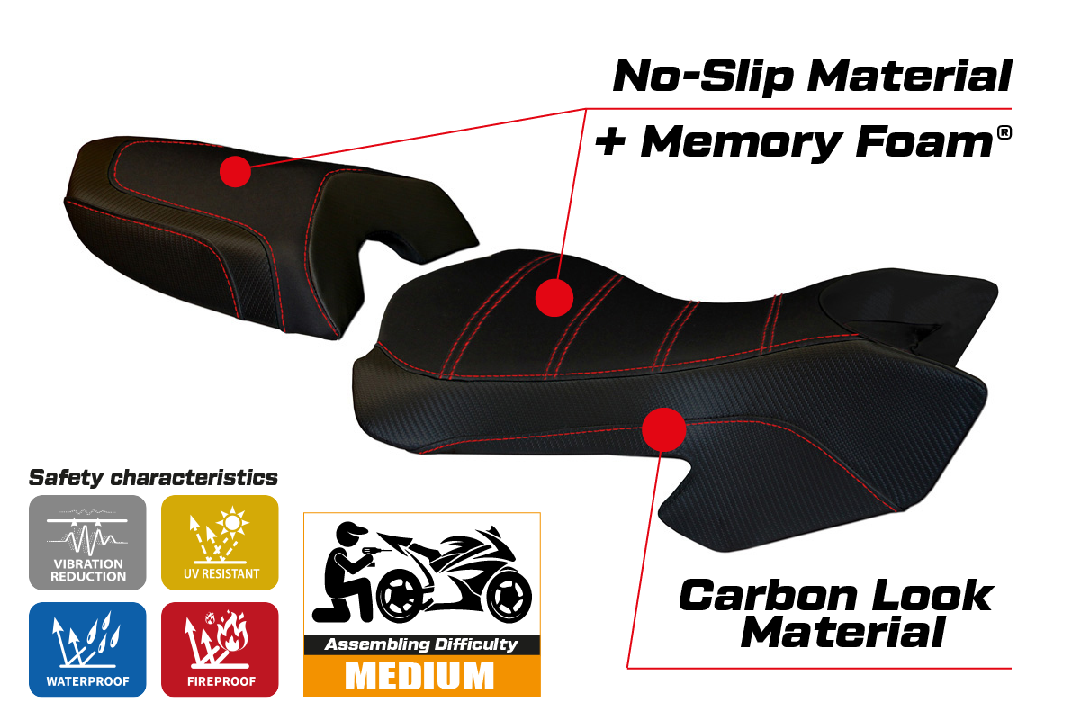 Seat cover compatible - Ducati Multistrada 620 / 1000 / 1100 2003 - 2009 - mod Sciacca Color Comfort System