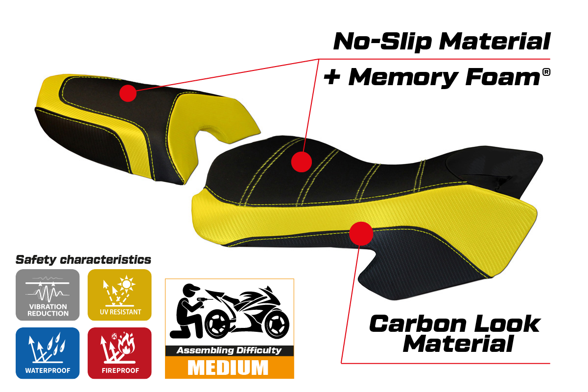 Seat cover compatible - Ducati Multistrada 620 / 1000 / 1100 2003 - 2009 - mod Sciacca Color Comfort System