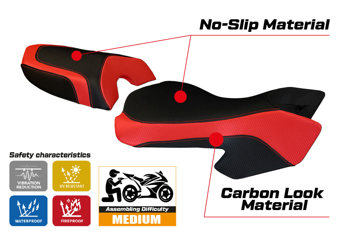 Seat cover compatible - Ducati Multistrada 620 / 1000 / 1100 2003 - 2009 - mod Sciacca Color
