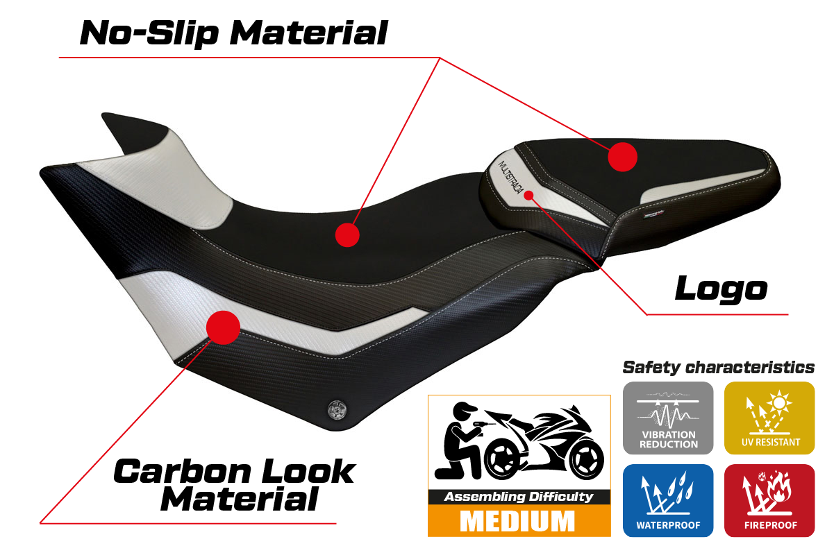 Seat cover compatible - Ducati Multistrada 950 2017 - 2021 - mod Praga 1
