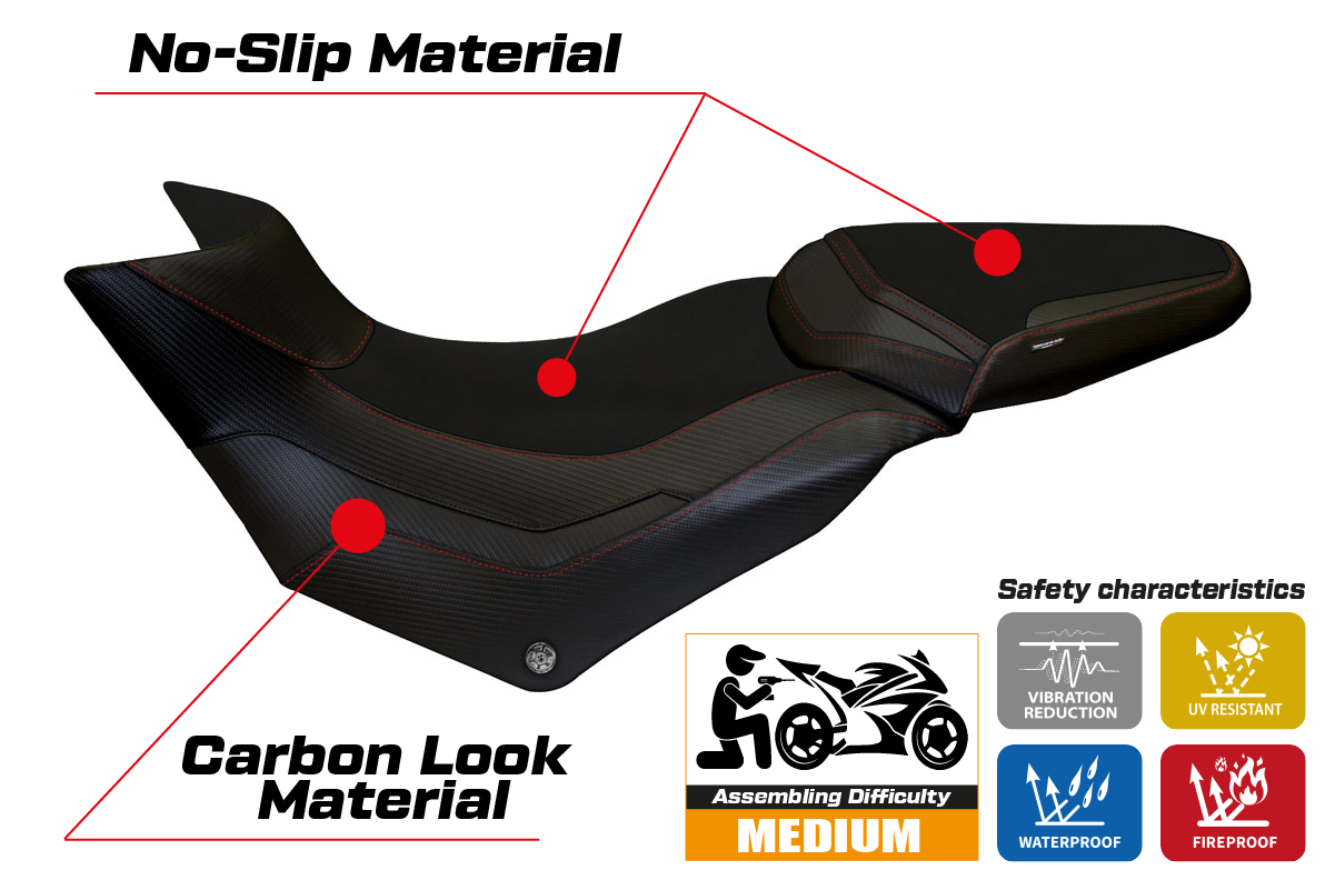 Seat cover compatible - Ducati Multistrada 950 2017 - 2021 - mod Praga 1