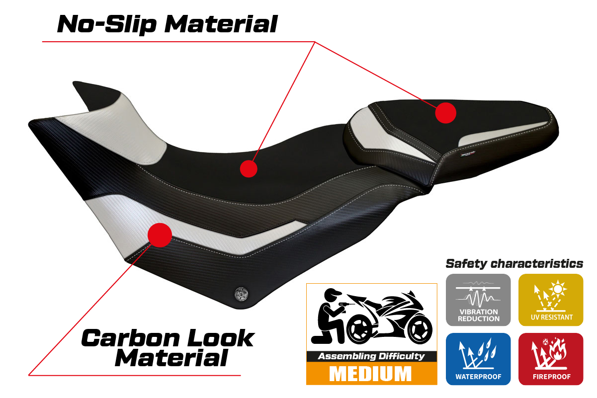 Seat cover compatible - Ducati Multistrada 950 2017 - 2021 - mod Praga 1