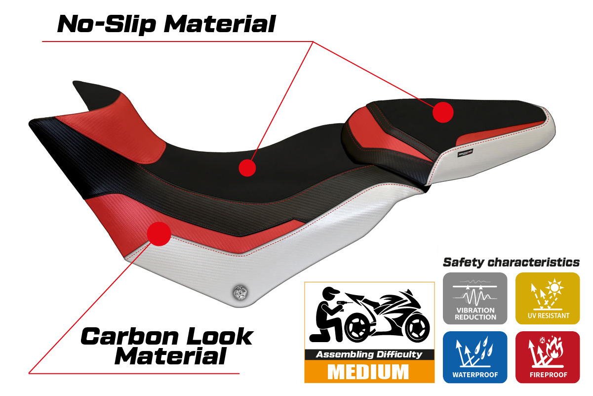 Seat cover compatible - Ducati Multistrada 950 2017 - 2021 - mod Praga Special Color