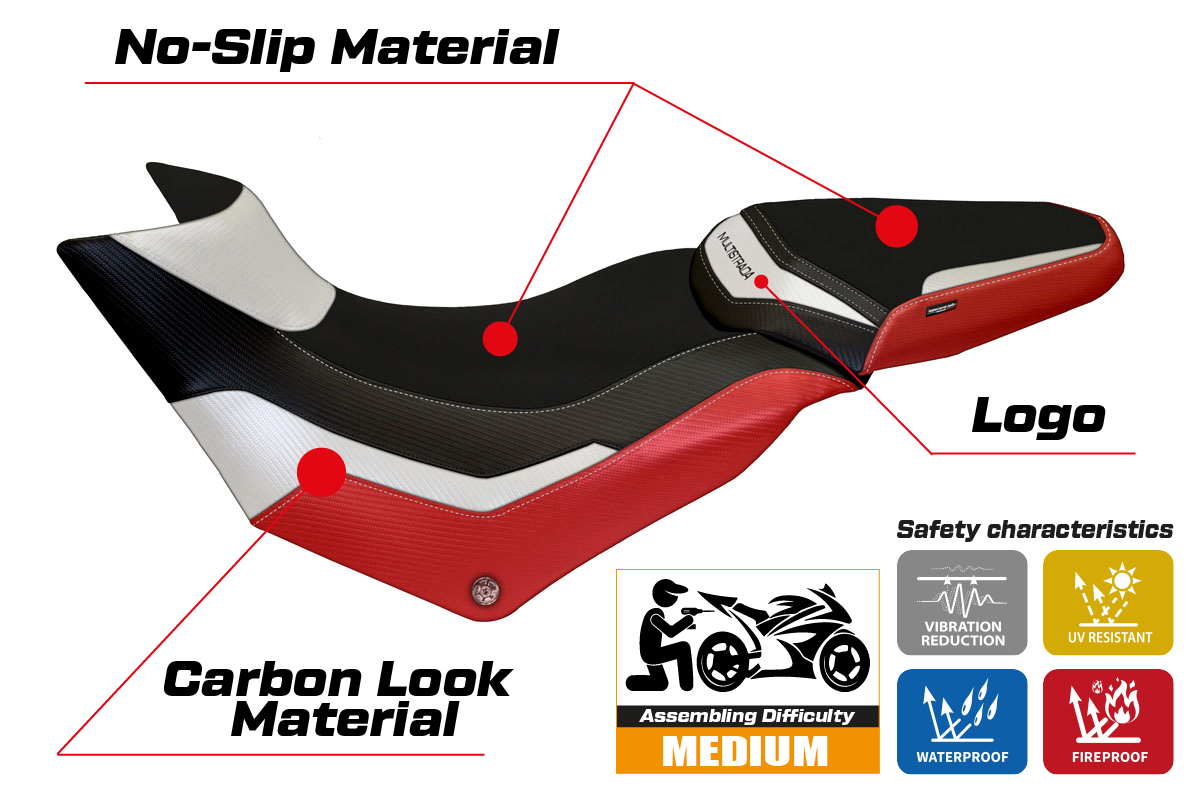 Seat cover compatible - Ducati Multistrada 950 2017 - 2021 - mod Praga Special Color