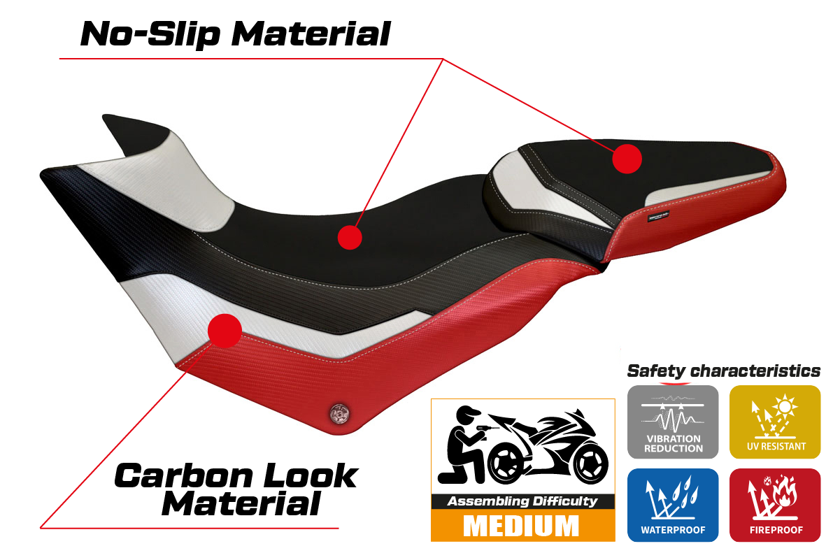 Seat cover compatible - Ducati Multistrada 950 2017 - 2021 - mod Praga Special Color