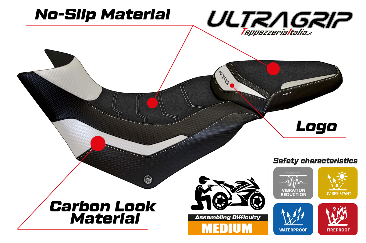 Seat cover compatible - Ducati Multistrada 950 2017 - 2021 - mod Slapy Ultragrip
