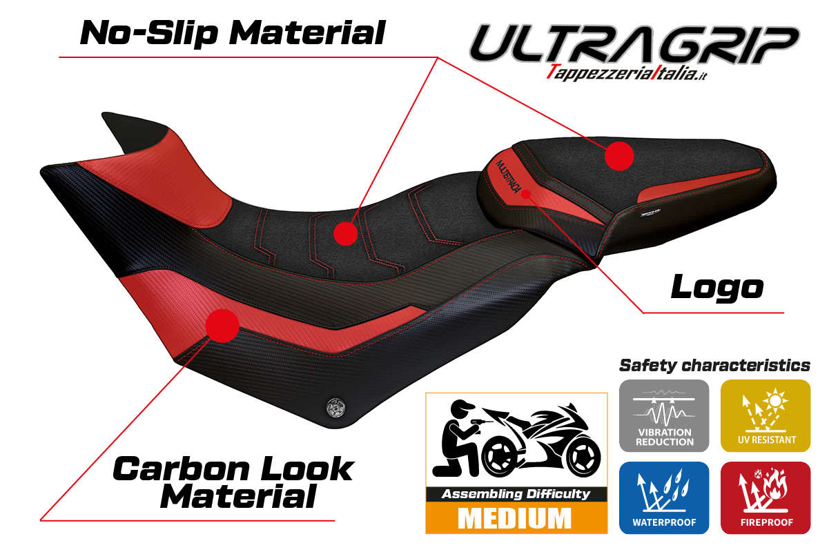 Seat cover compatible - Ducati Multistrada 950 2017 - 2021 - mod Slapy Ultragrip