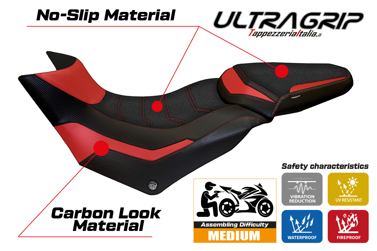 Seat cover compatible - Ducati Multistrada 950 2017 - 2021 - mod Slapy Ultragrip