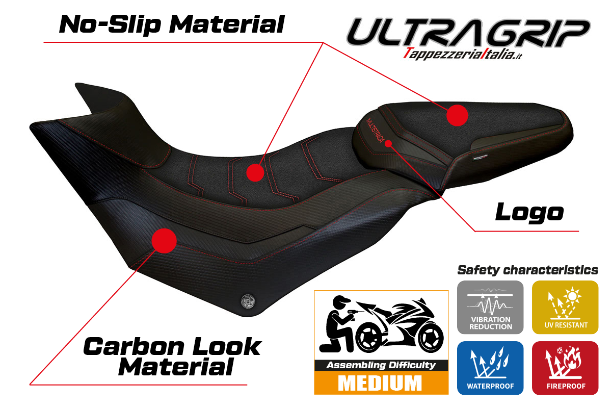 Seat cover compatible - Ducati Multistrada 950 2017 - 2021 - mod Slapy Ultragrip
