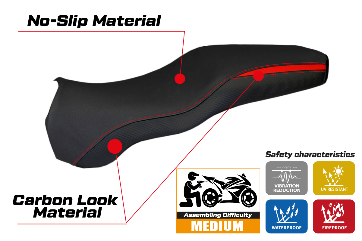Seat cover compatible - Ducati Sport-S / Super Sport-SS 2002 - 2006 - mod Latina Insert Color