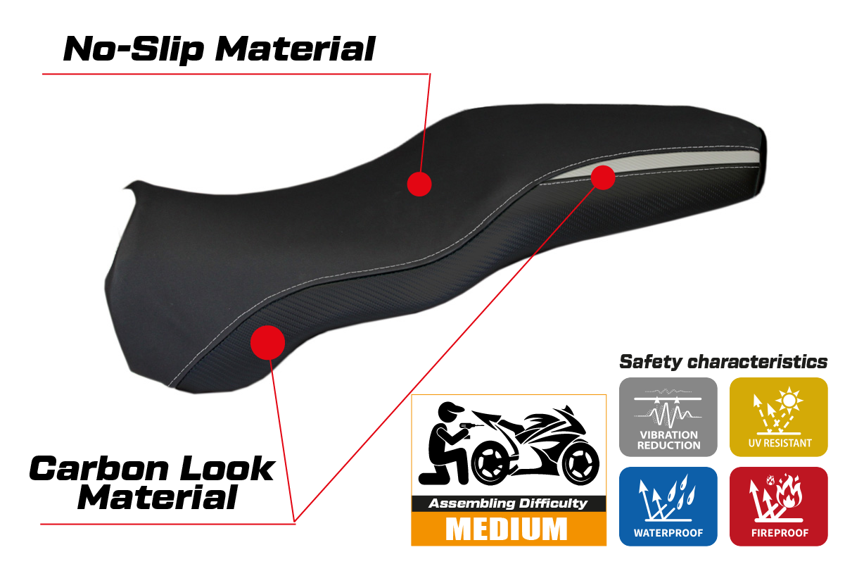 Seat cover compatible - Ducati Sport-S / Super Sport-SS 2002 - 2006 - mod Latina Insert Color