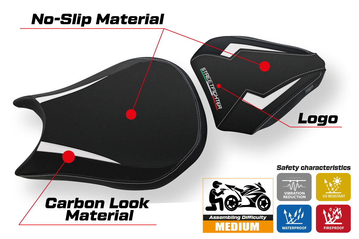 Seat cover compatible - Ducati Streetfighter 2009 - 2015 - mod Destin