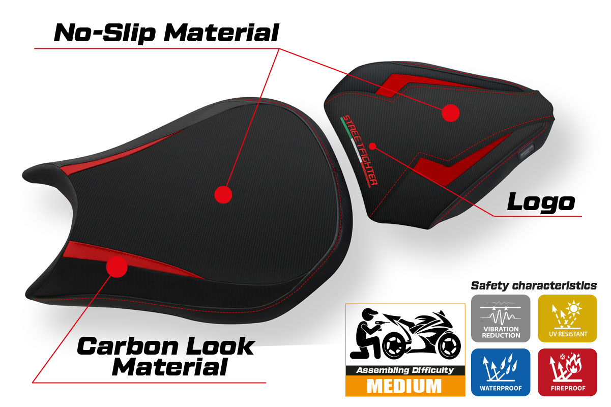 Seat cover compatible - Ducati Streetfighter 2009 - 2015 - mod Destin