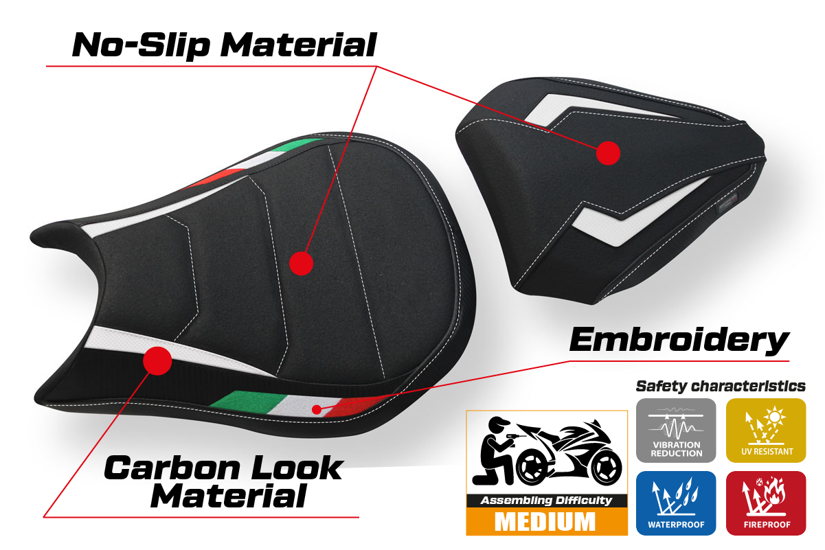 Seat cover compatible - Ducati Streetfighter 2009 - 2015 - mod Florida Trico Ultragrip