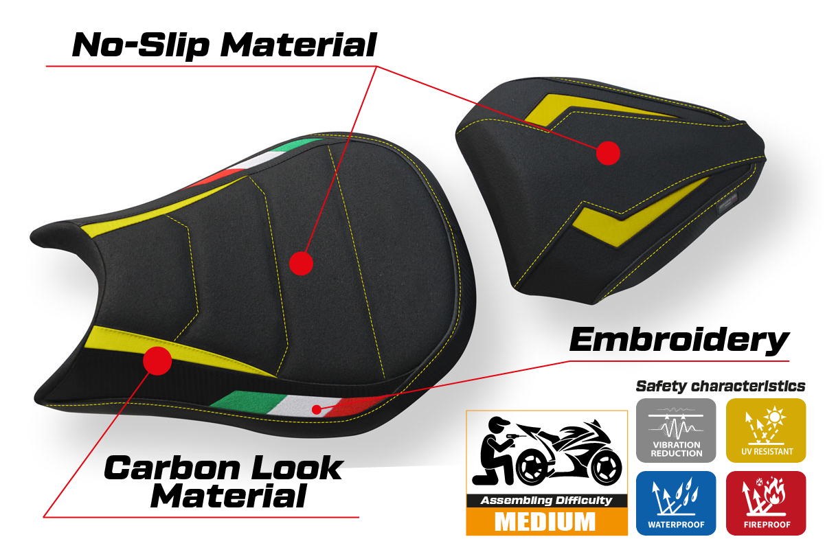 Seat cover compatible - Ducati Streetfighter 2009 - 2015 - mod Florida Trico Ultragrip