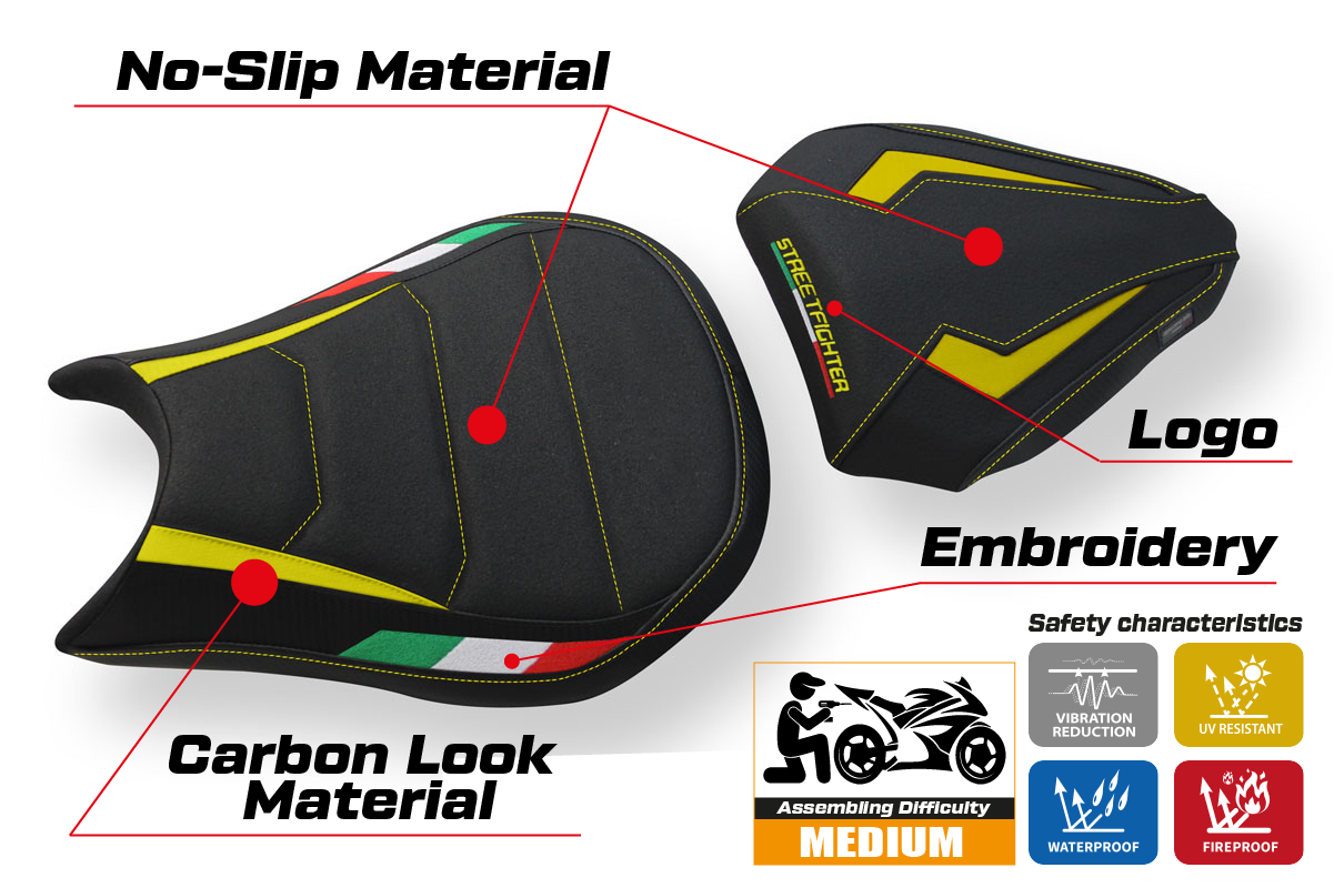Seat cover compatible - Ducati Streetfighter 2009 - 2015 - mod Florida Trico Ultragrip