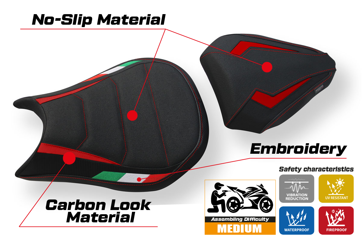 Seat cover compatible - Ducati Streetfighter 2009 - 2015 - mod Florida Trico Ultragrip