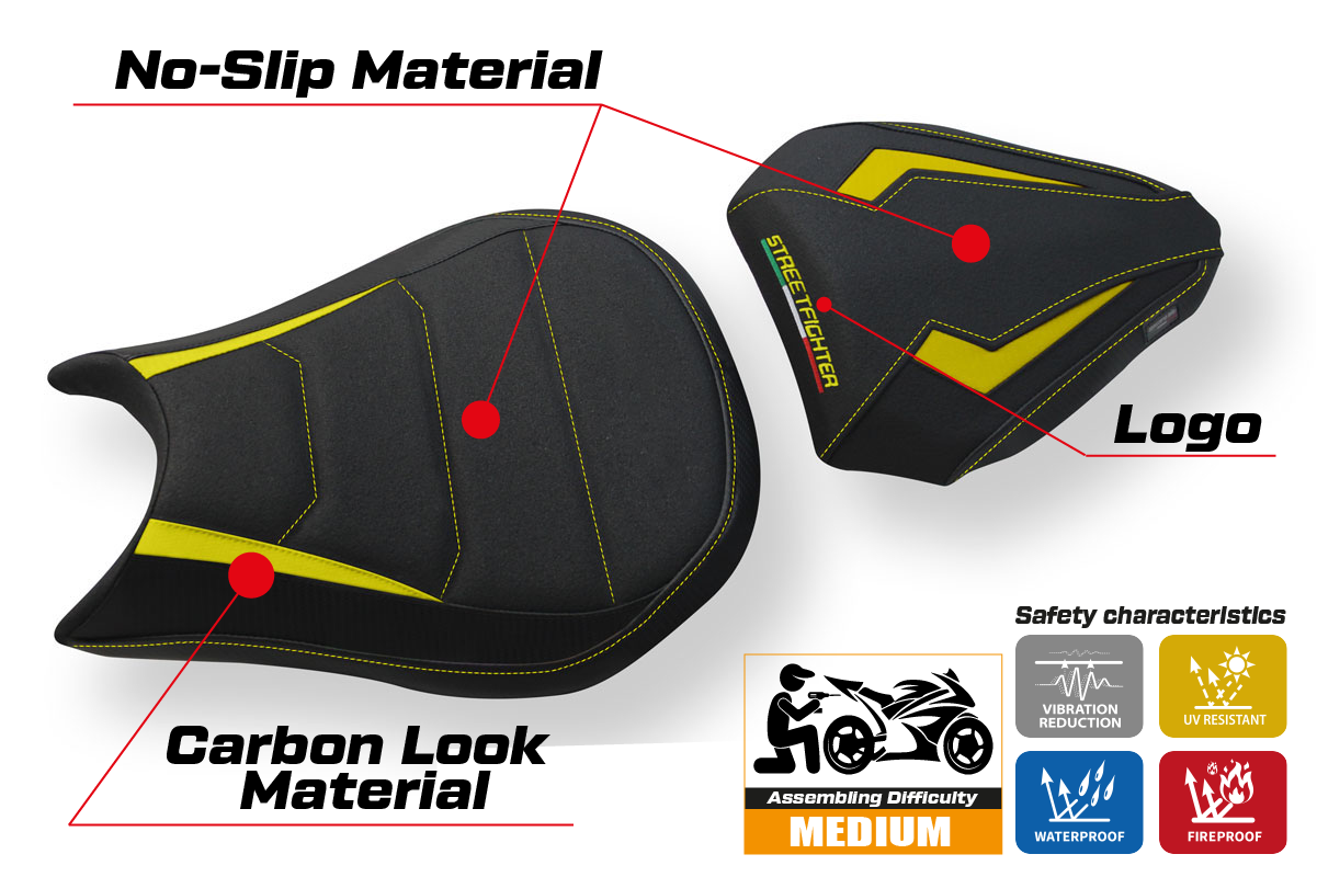 Seat cover compatible - Ducati Streetfighter 2009 - 2015 - mod Florida Ultragrip