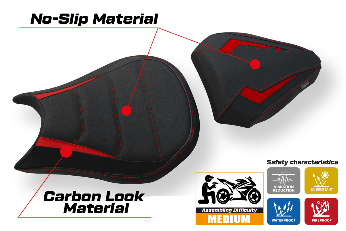 Seat cover compatible - Ducati Streetfighter 2009 - 2015 - mod Florida Ultragrip