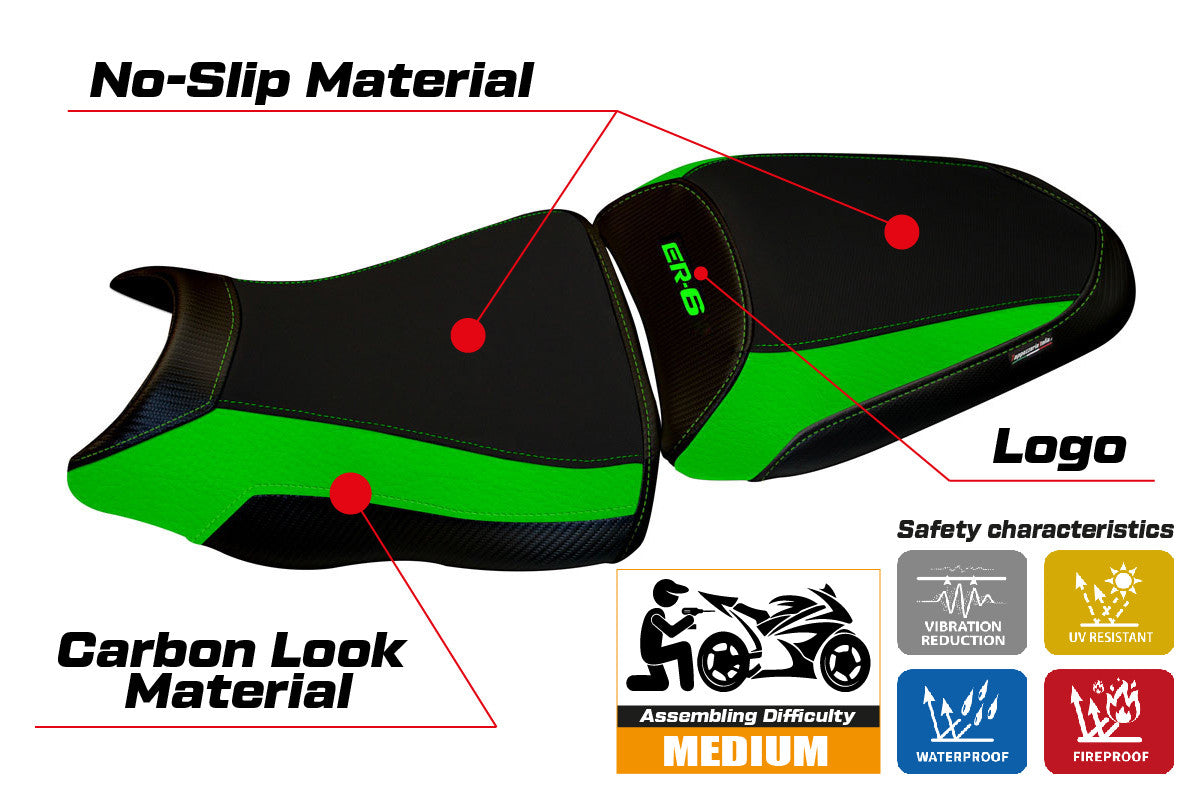 Seat cover compatible - Kawasaki ER-6N / ER-6F 2012 - 2016 - mod Leeds 1