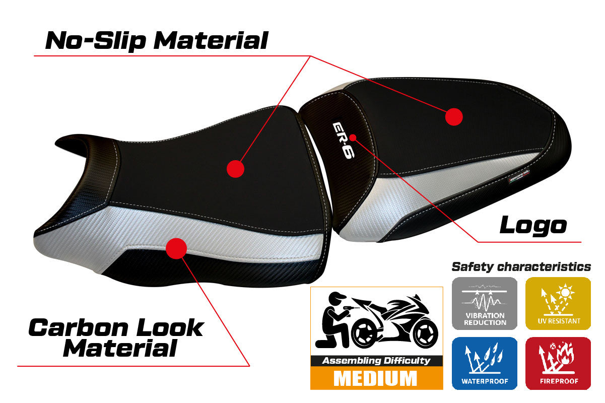 Seat cover compatible - Kawasaki ER-6N / ER-6F 2012 - 2016 - mod Leeds 1