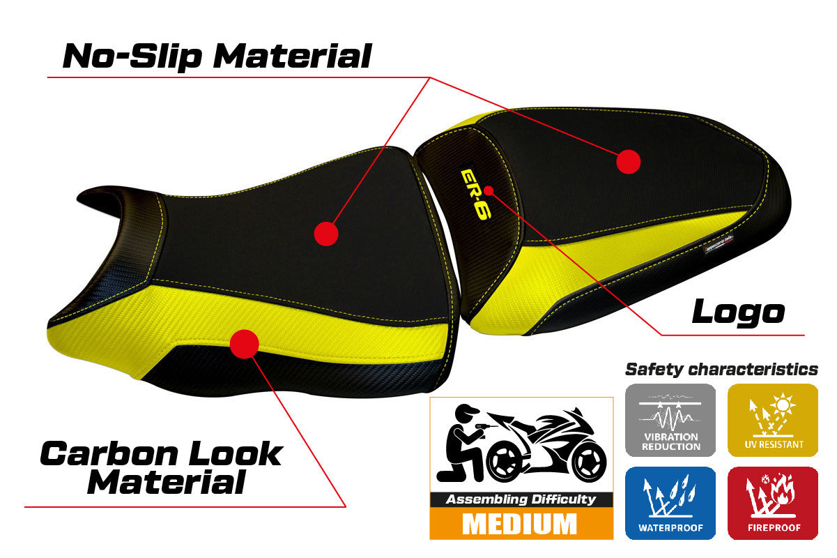 Seat cover compatible - Kawasaki ER-6N / ER-6F 2012 - 2016 - mod Leeds 1