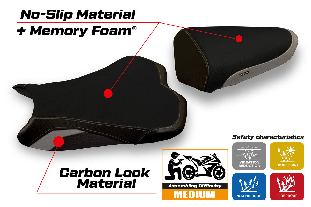 Seat cover compatible - Kawasaki Ninja ZX 10 R 2008 - 2010 - mod Agra 2 Comfort System