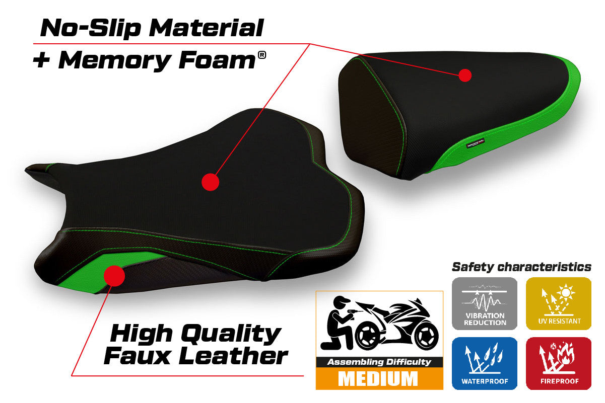 Seat cover compatible - Kawasaki Ninja ZX 10 R 2008 - 2010 - mod Agra 2 Comfort System