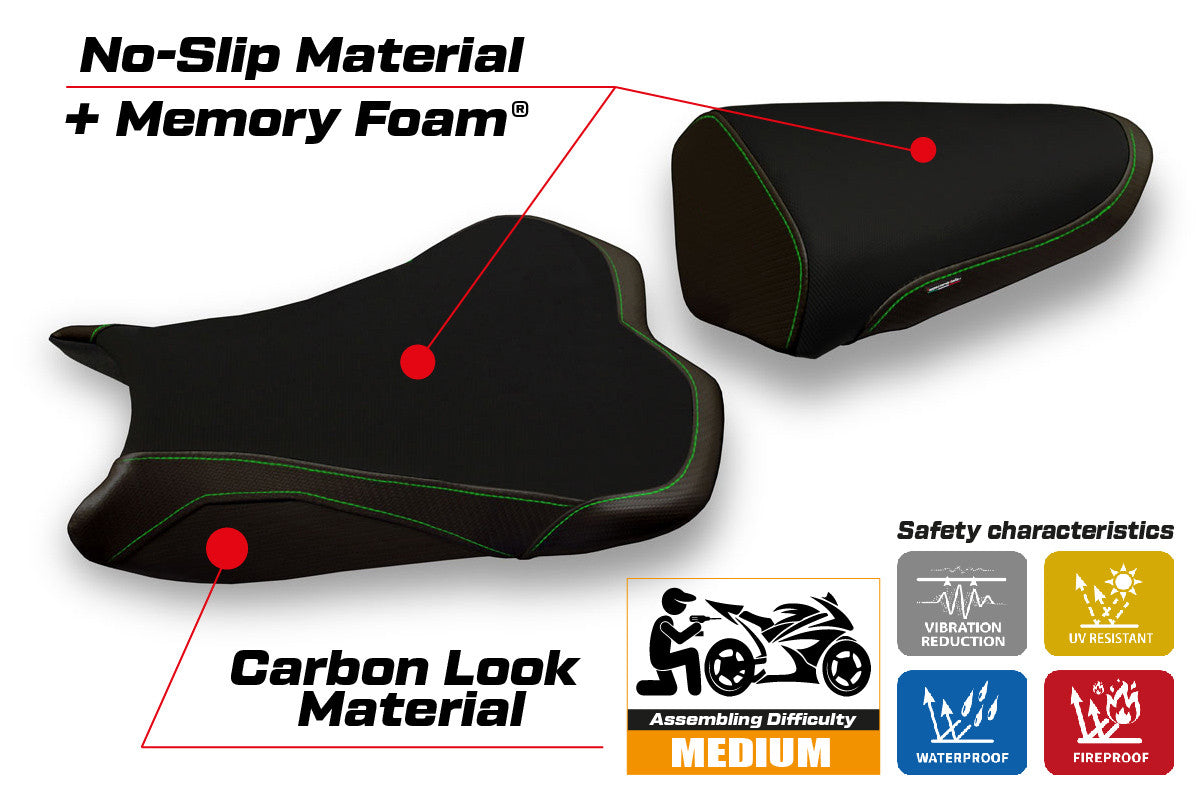 Seat cover compatible - Kawasaki Ninja ZX 10 R 2008 - 2010 - mod Agra 2 Comfort System