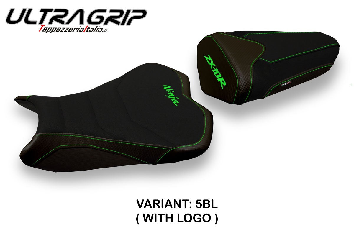 Seat cover compatible - Kawasaki Ninja ZX 10 R 2008 - 2010 - mod Quito 2 Ultragrip