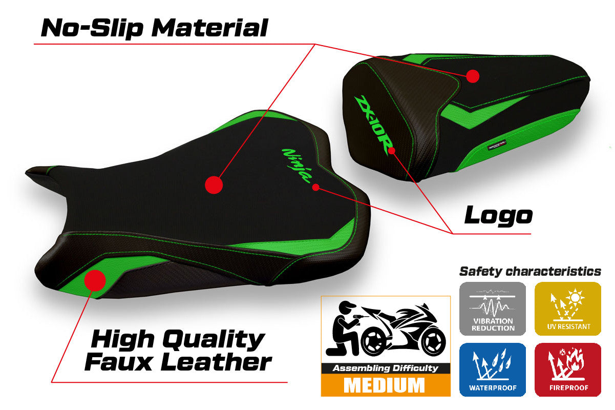 Seat cover compatible - Kawasaki Ninja ZX 10 R 2008 - 2010 - mod Riga 2
