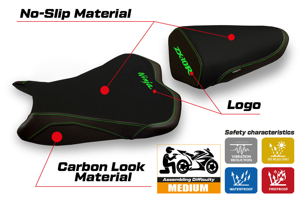 Seat cover compatible - Kawasaki Ninja ZX 10 R 2008 - 2010 - mod Seul 1