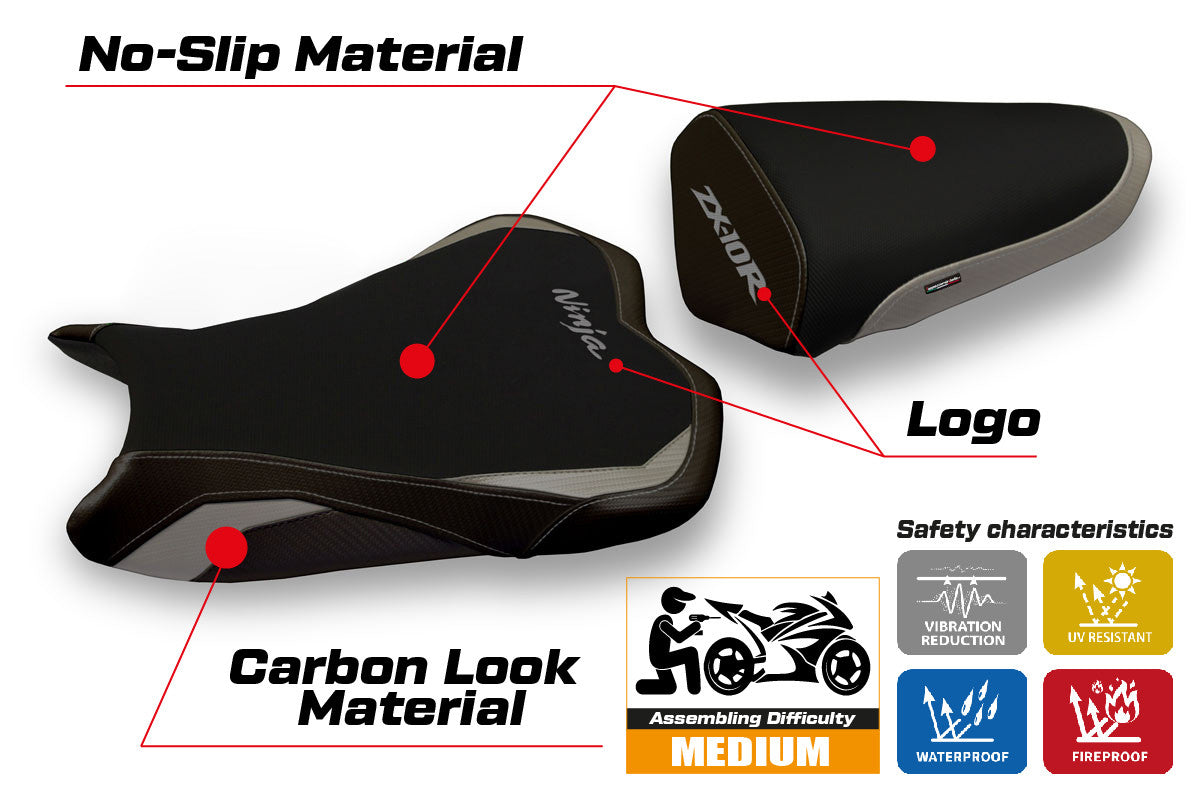 Seat cover compatible - Kawasaki Ninja ZX 10 R 2008 - 2010 - mod Seul 1