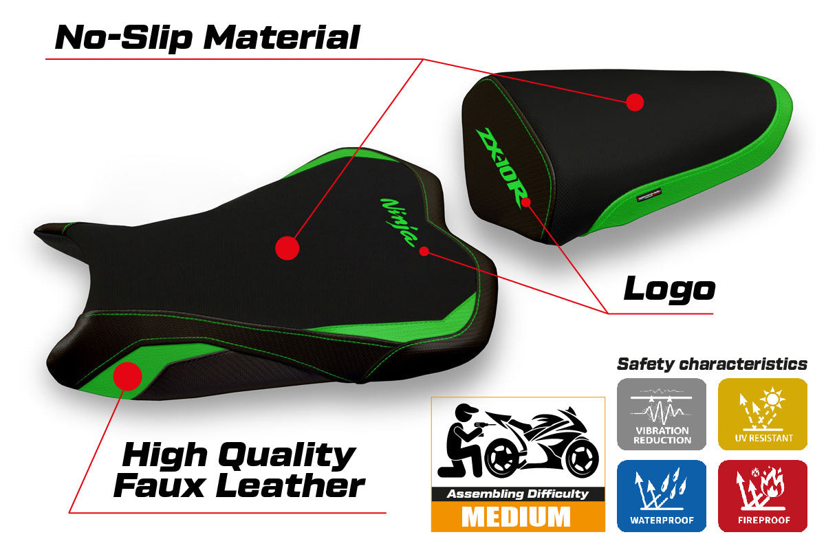 Seat cover compatible - Kawasaki Ninja ZX 10 R 2008 - 2010 - mod Seul 1